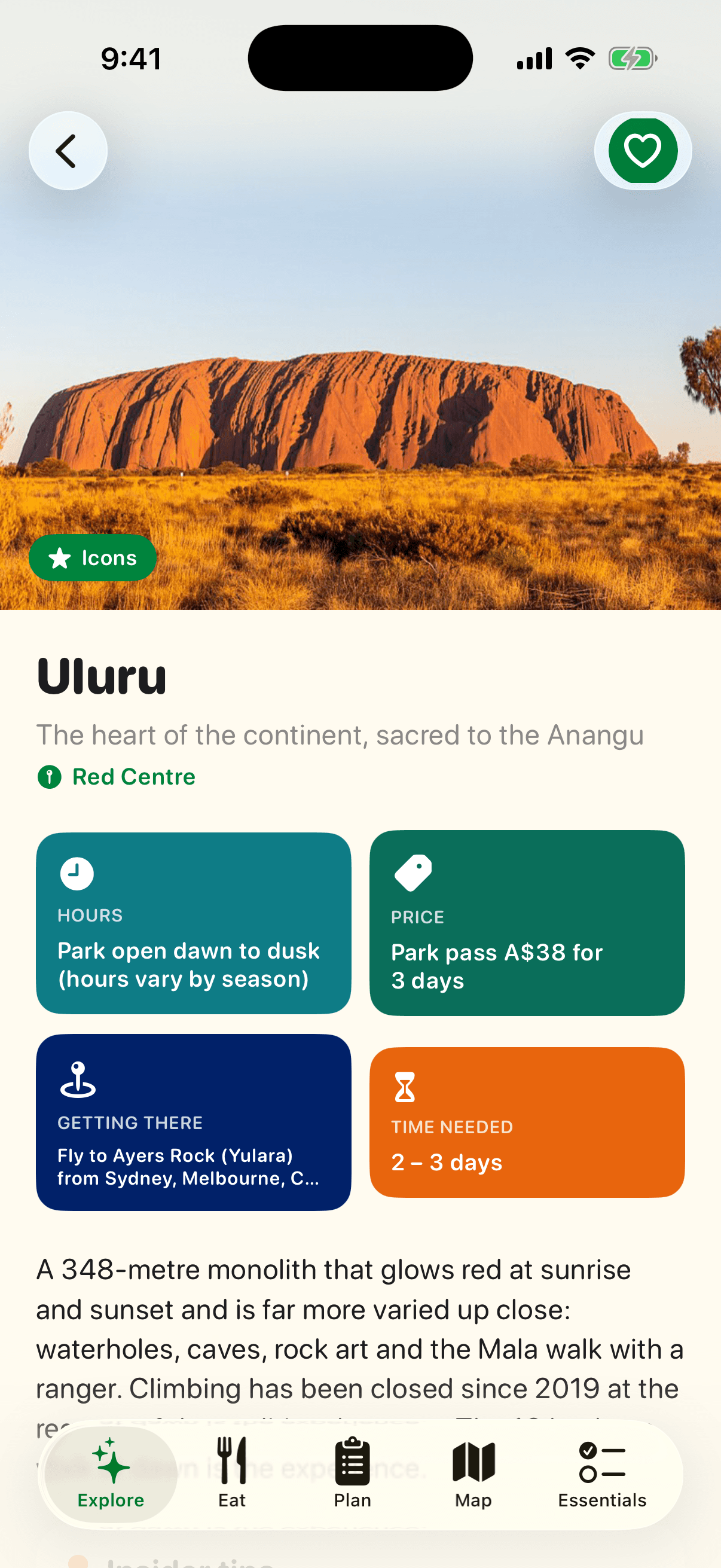 Tickets & deals screen of the VisitAustralia app